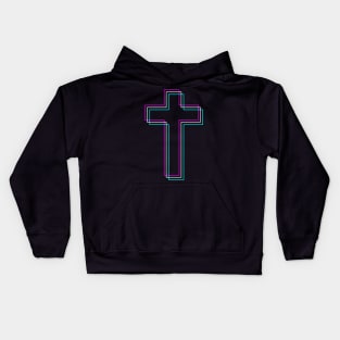 Christian Cross - Vaporwave Aesthetic Kids Hoodie